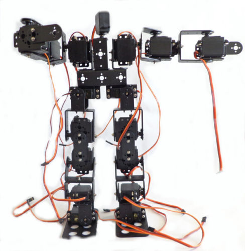 Ej monterad Full Set 17DOF Biped Robot Pedagogisk Robotic Kit Med Metal Horn + 17PCS MG996 + Servo Horn